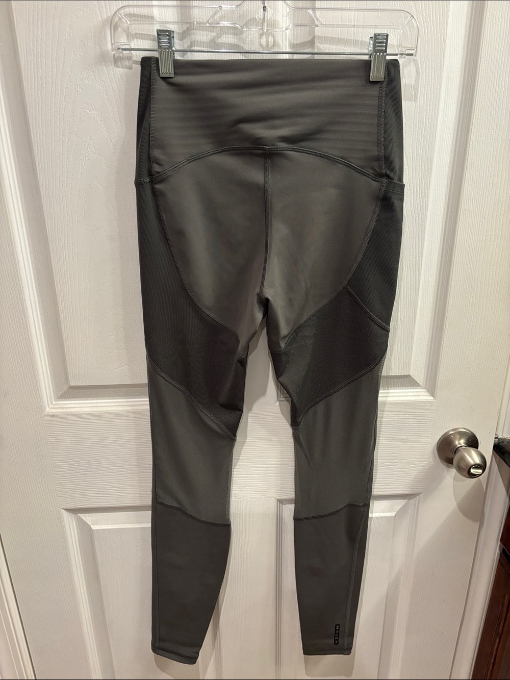 Under Armour green leggings with mesh panel